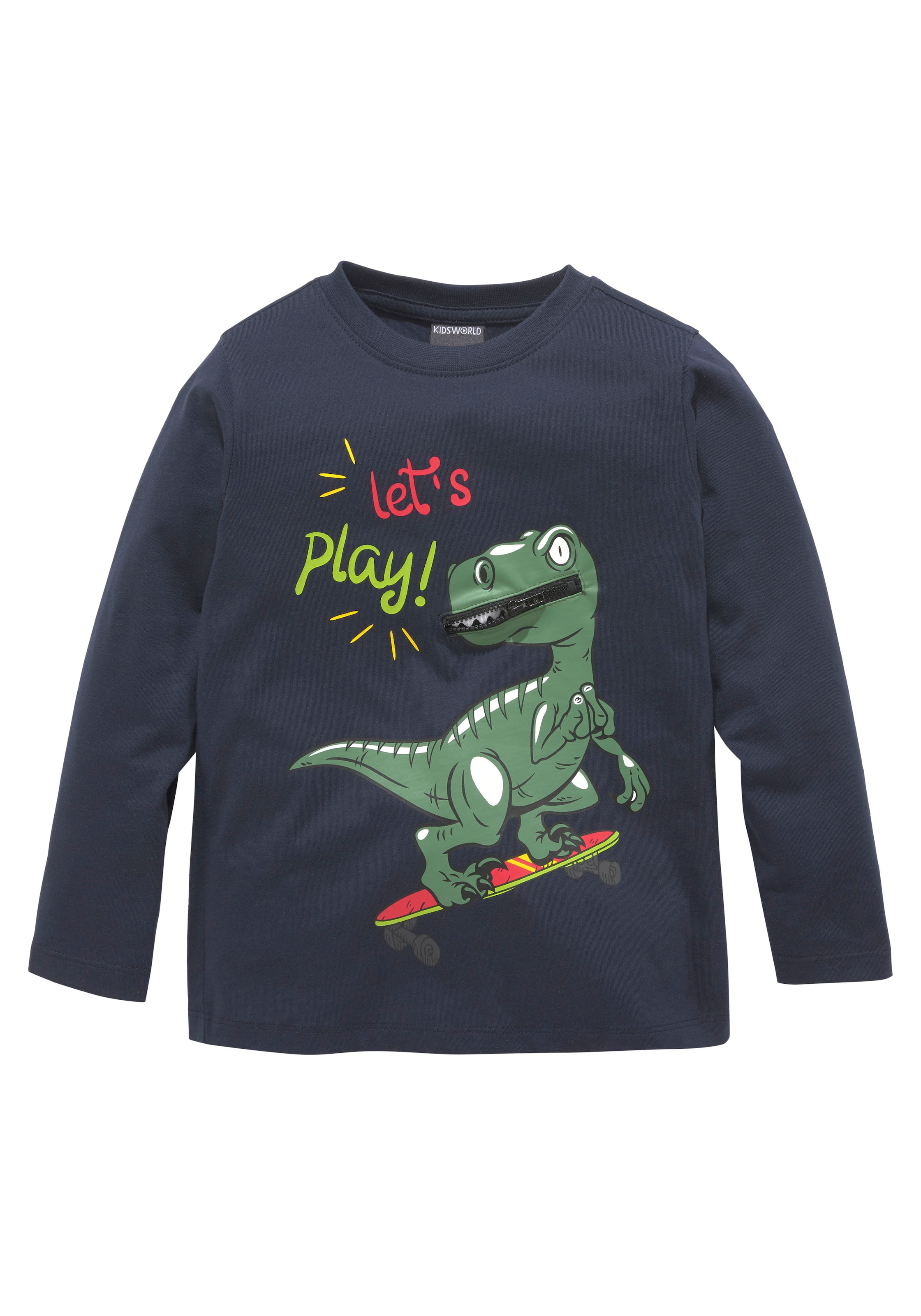 KIDSWORLD Langarmshirt »LET´S PLAY«, Langarm,  Basic-Stil,  aus  Baumwolle