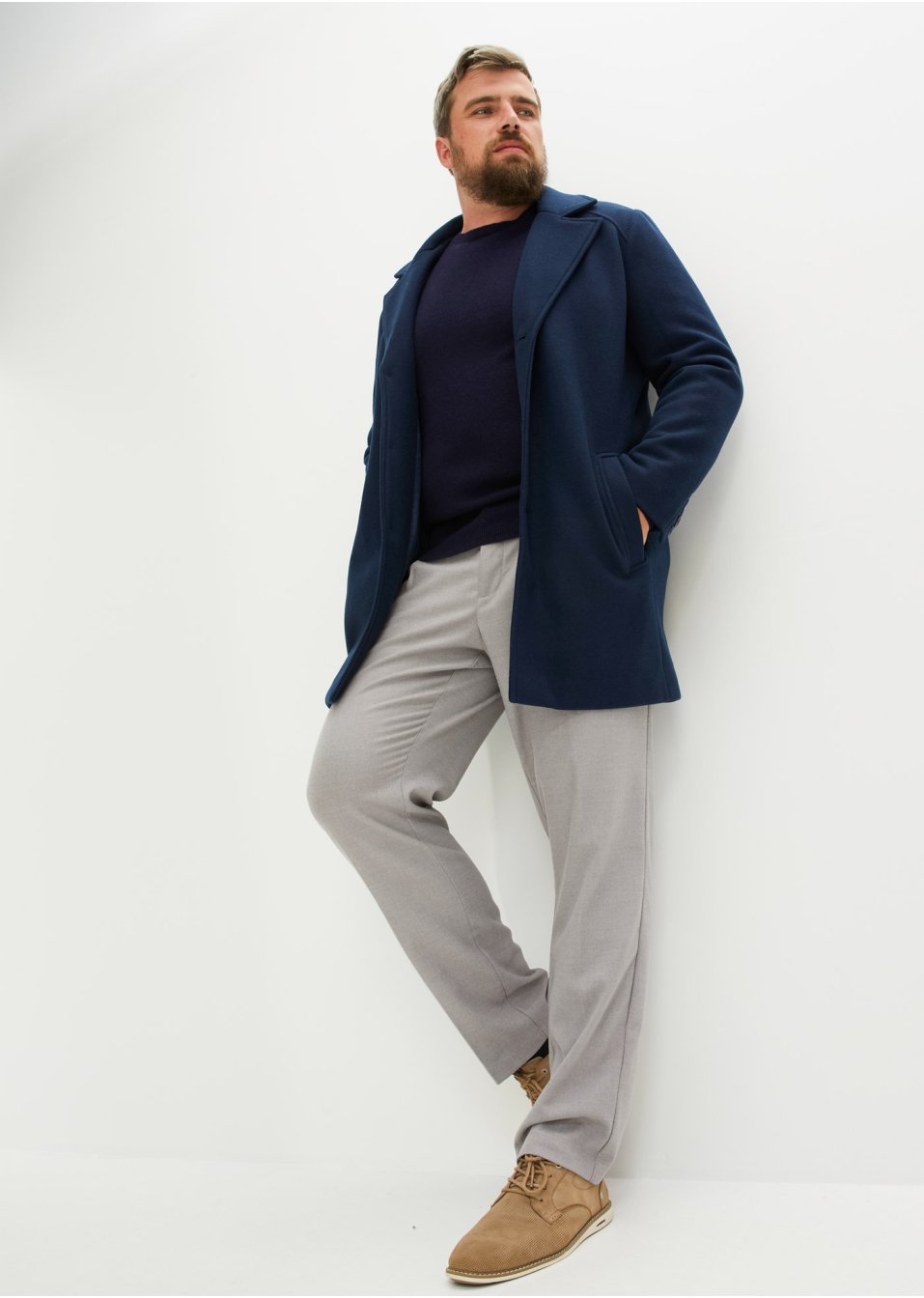 Manteau court avec teneur en laine