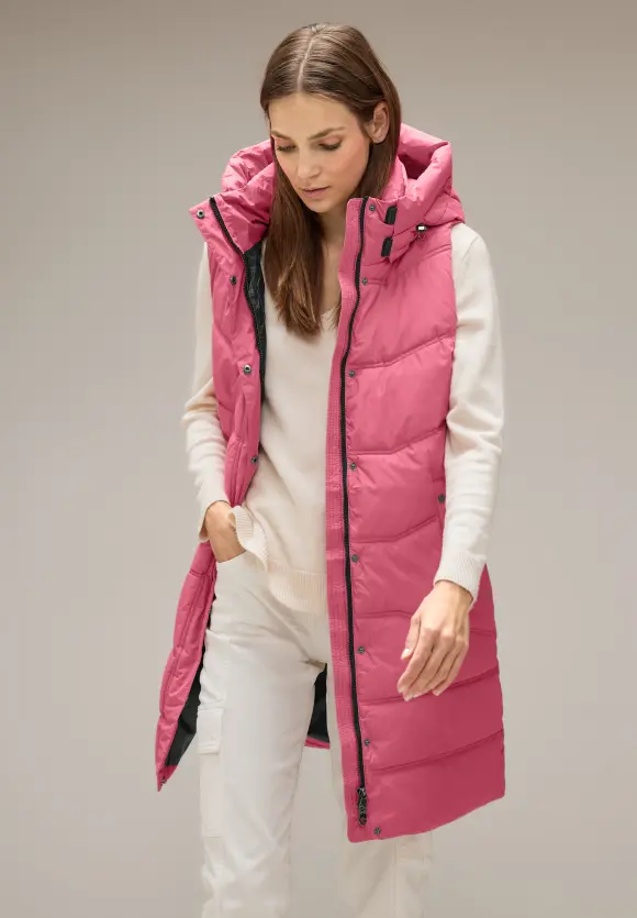 Lange Steppweste - light peony pink