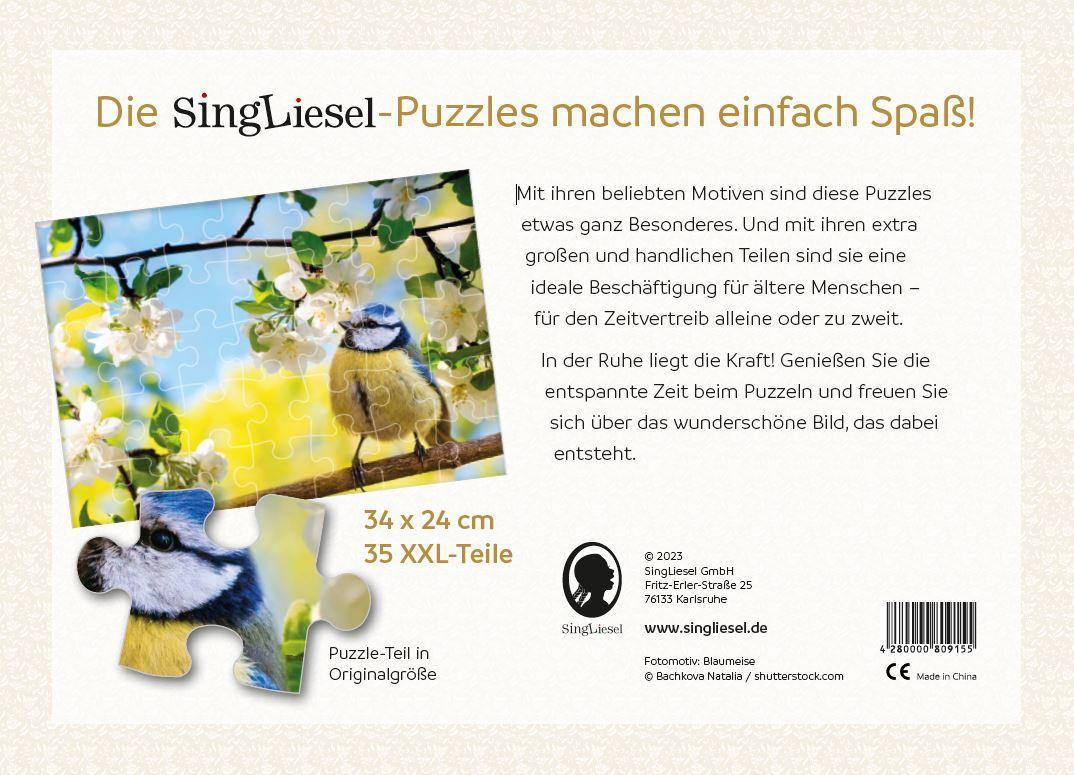 Das SingLiesel-Puzzle für Menschen mit Demenz: Blaumeise im Frühling