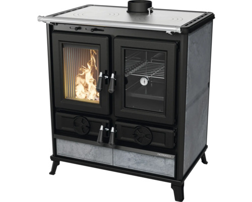 Thermorossi Violetta Evo 8,2 kW vaste brandstofkachel met natuursteen en gietijzeren kookplaat