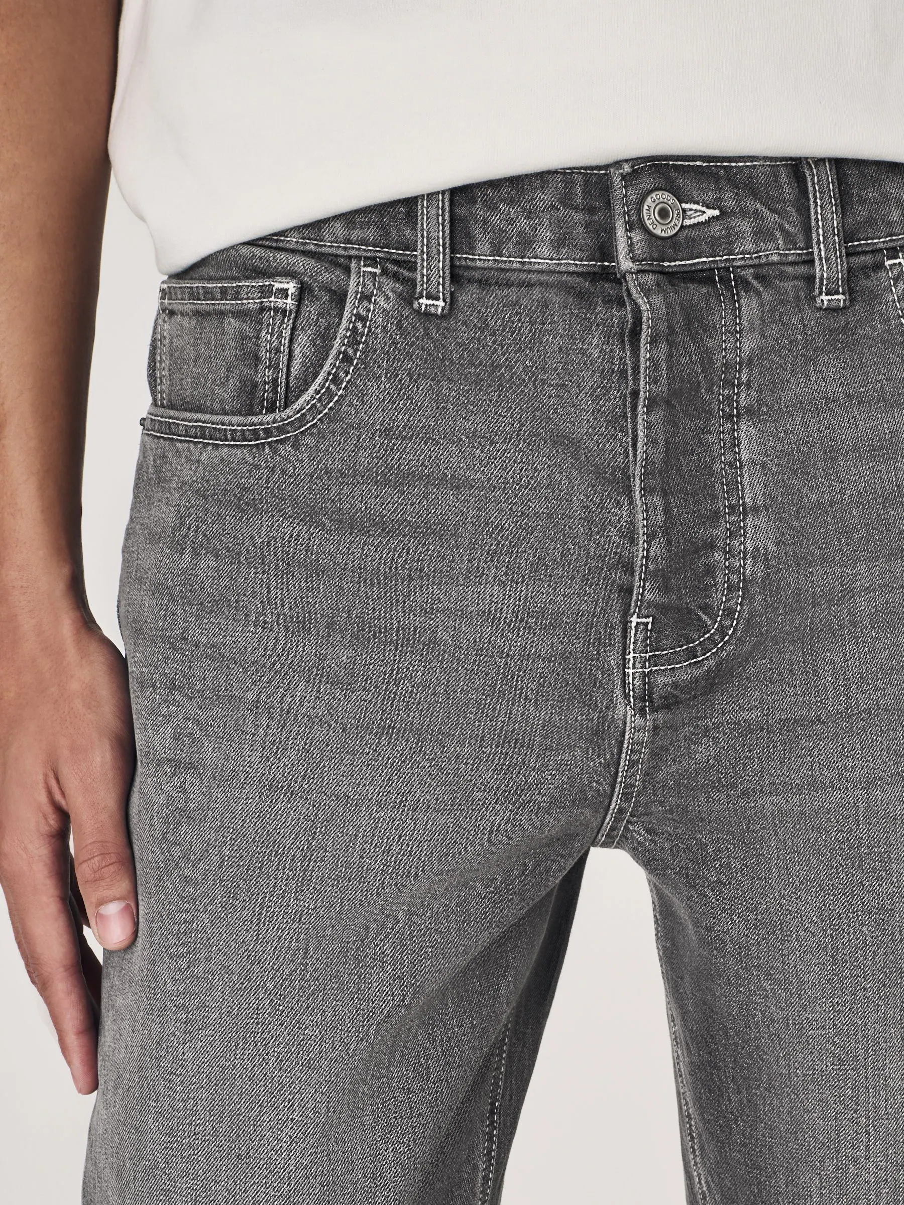 Grijs - Straight fit - Vintage wash denim jeans