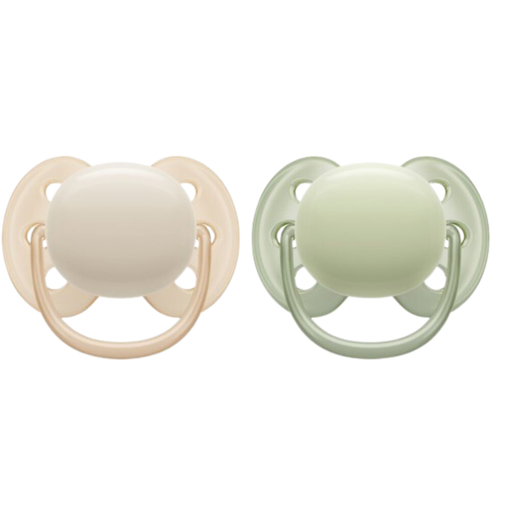 Philips Avent Fopspeen Ultra Soft 0-6 mnd Beige Lichtgroen2 stuks