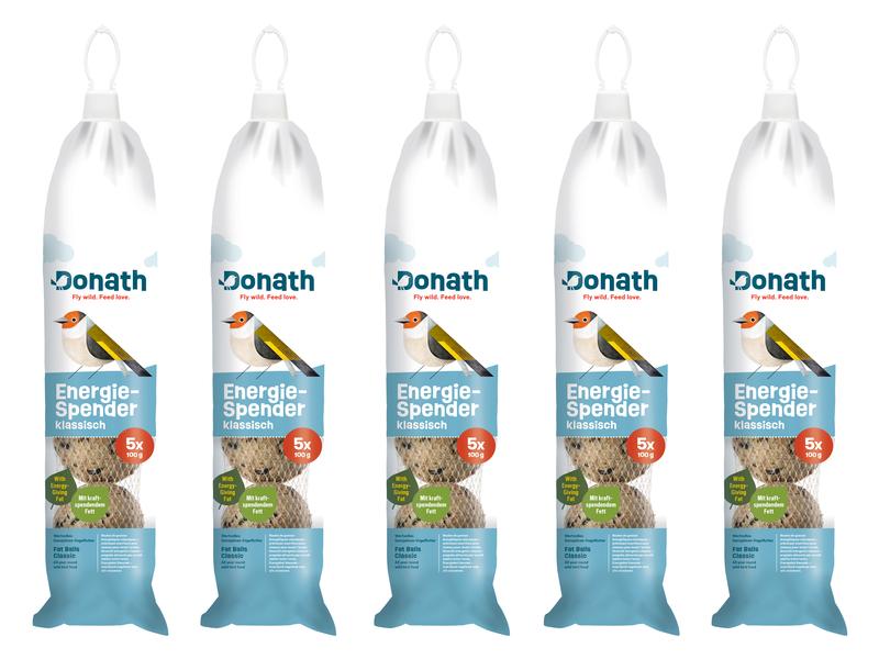 Donath Vogelfutter Energie-Spender klassisch, 5 Säcke à 5 x Futter für freilebende Vögel