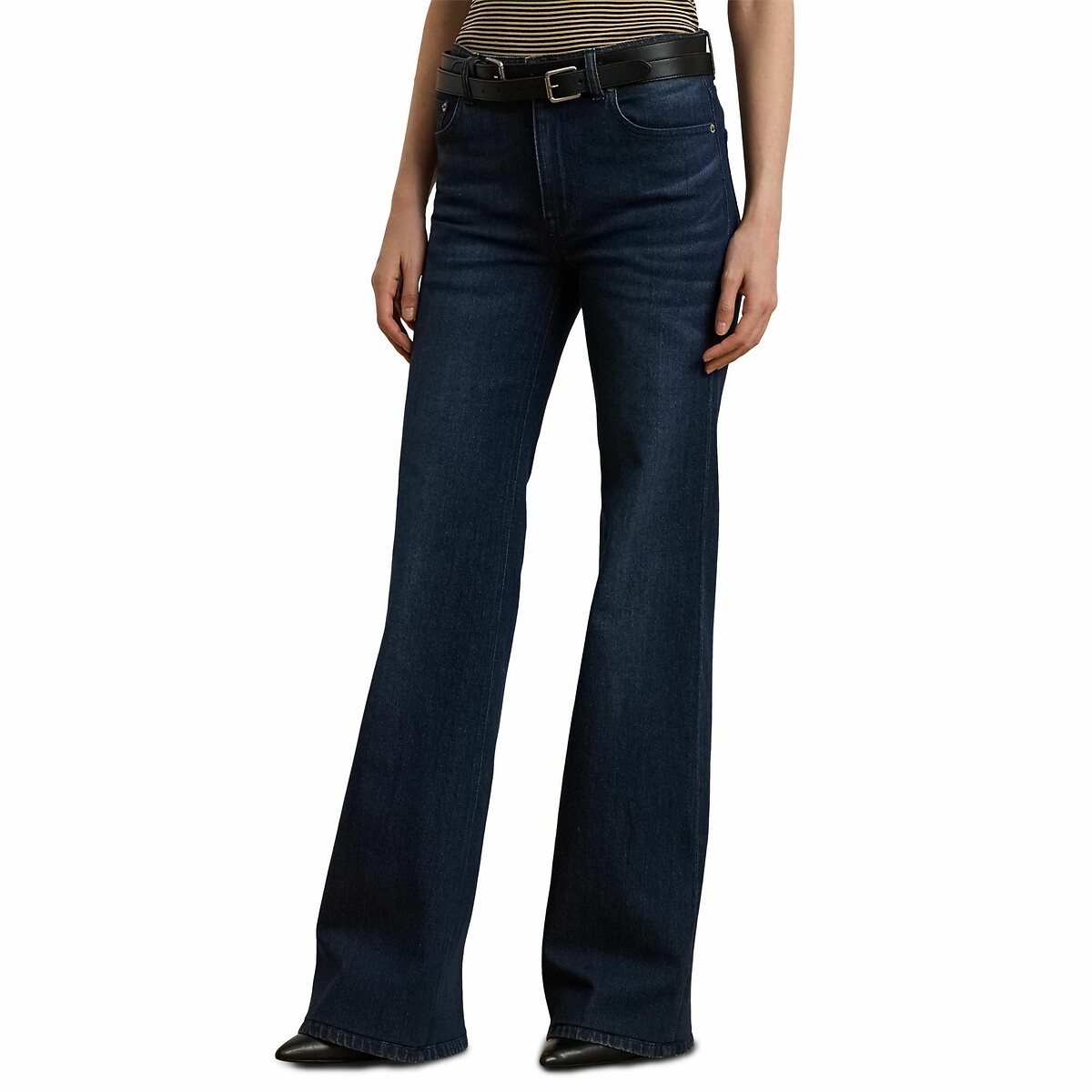 LAUREN RALPH LAUREN<br>Calça jeans flare retrô