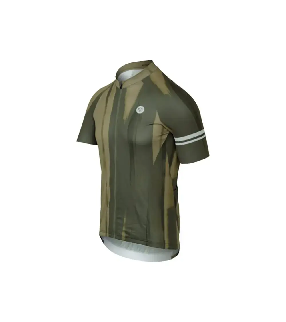 AGU Vertical Paint Performance Fietsshirt Korte Mouwen Groen/Bruin Heren