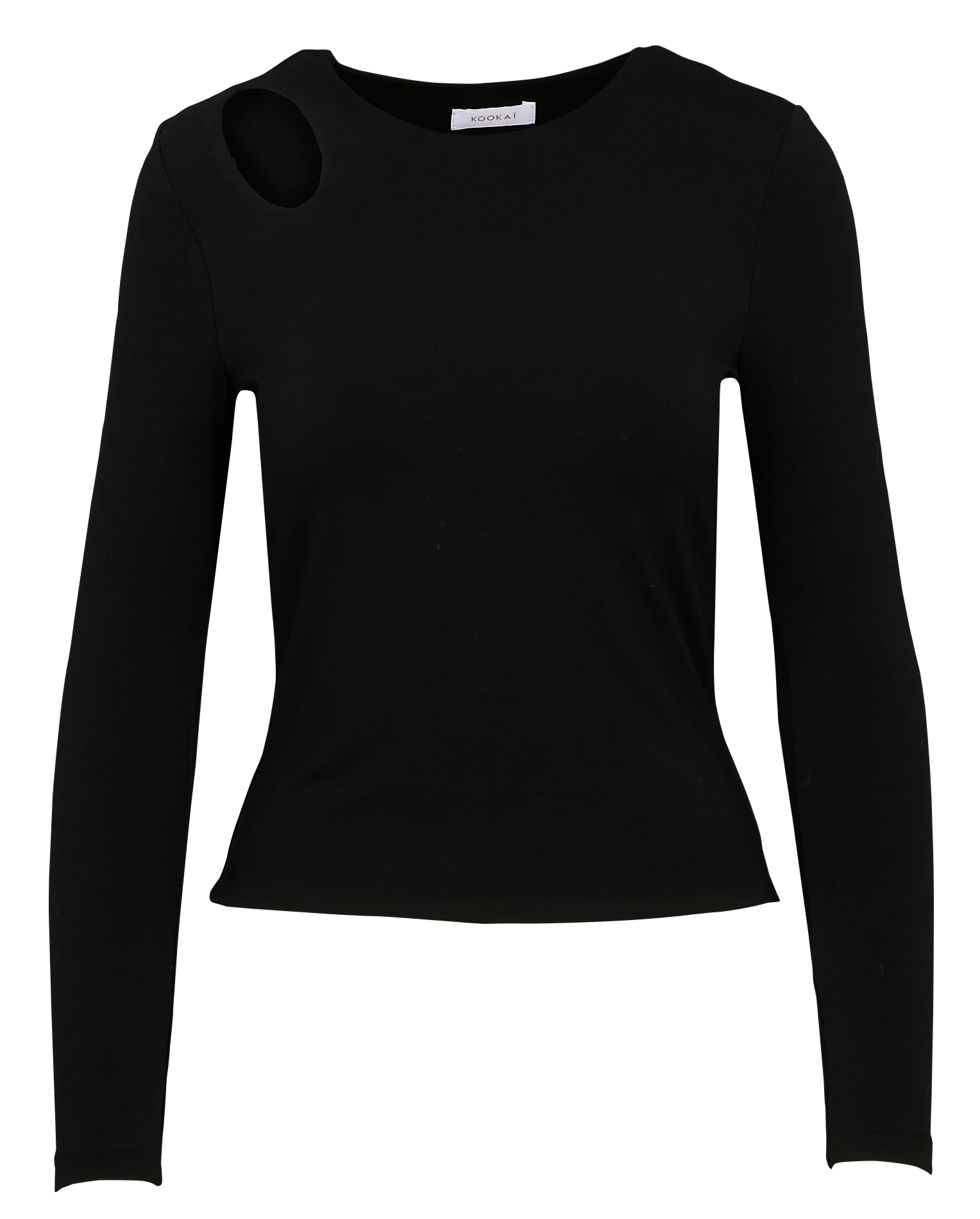 CATHY - Tee-shirt moulant col rond| Noir