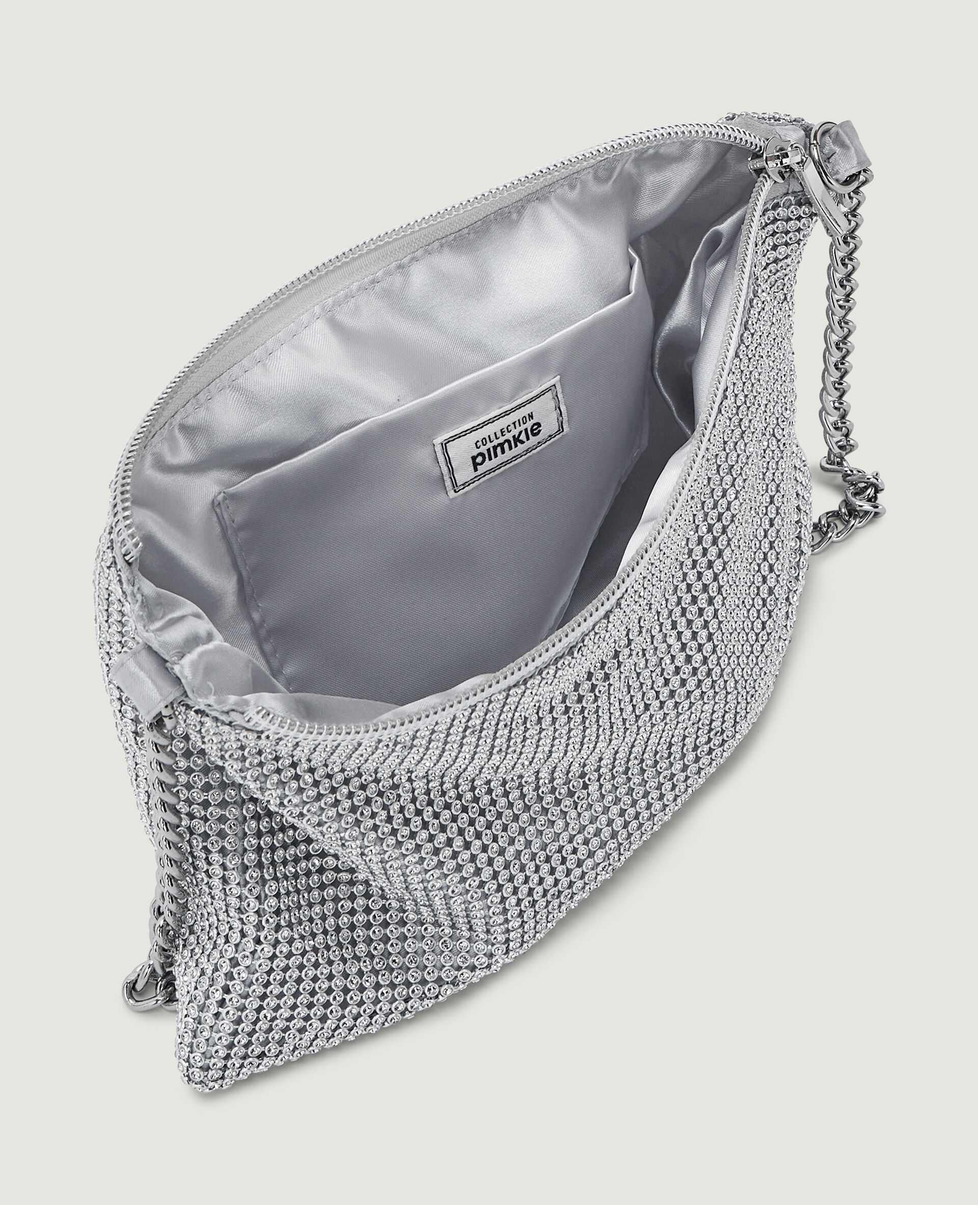 Sac porté épaule en strass - Argenté