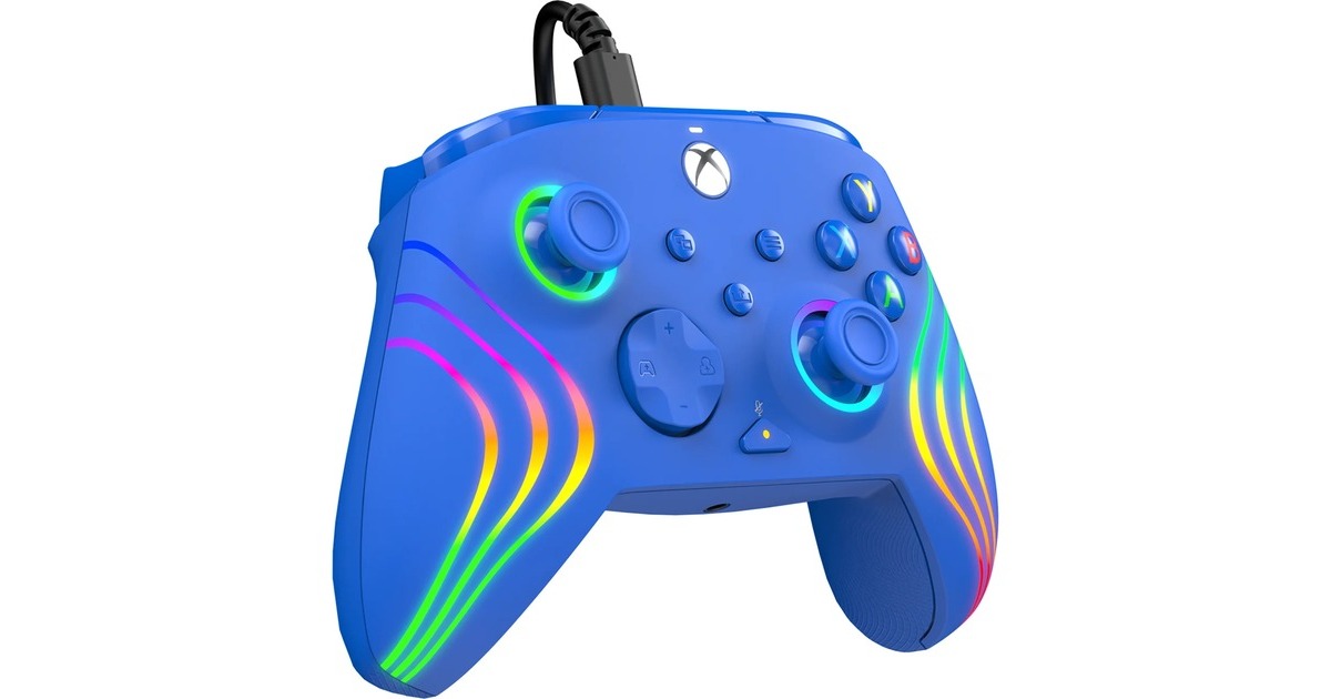 PDPWired Controller - Afterglow Wave  (Blauw, Xbox Series X|S, Xbox One, PC)