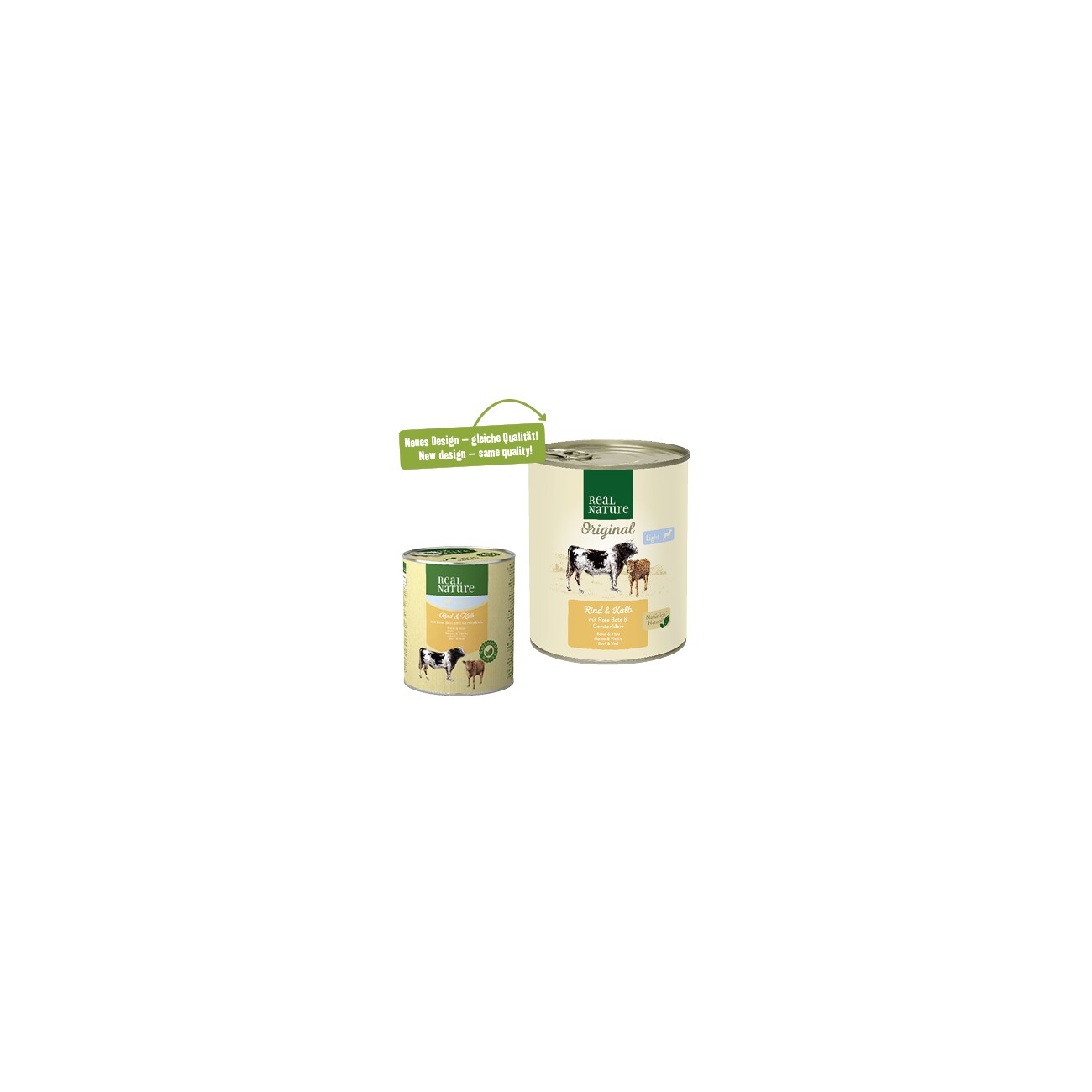 REAL NATURE Light Nassfutter Hund, Adult, Rind und Kalb 6x800 g