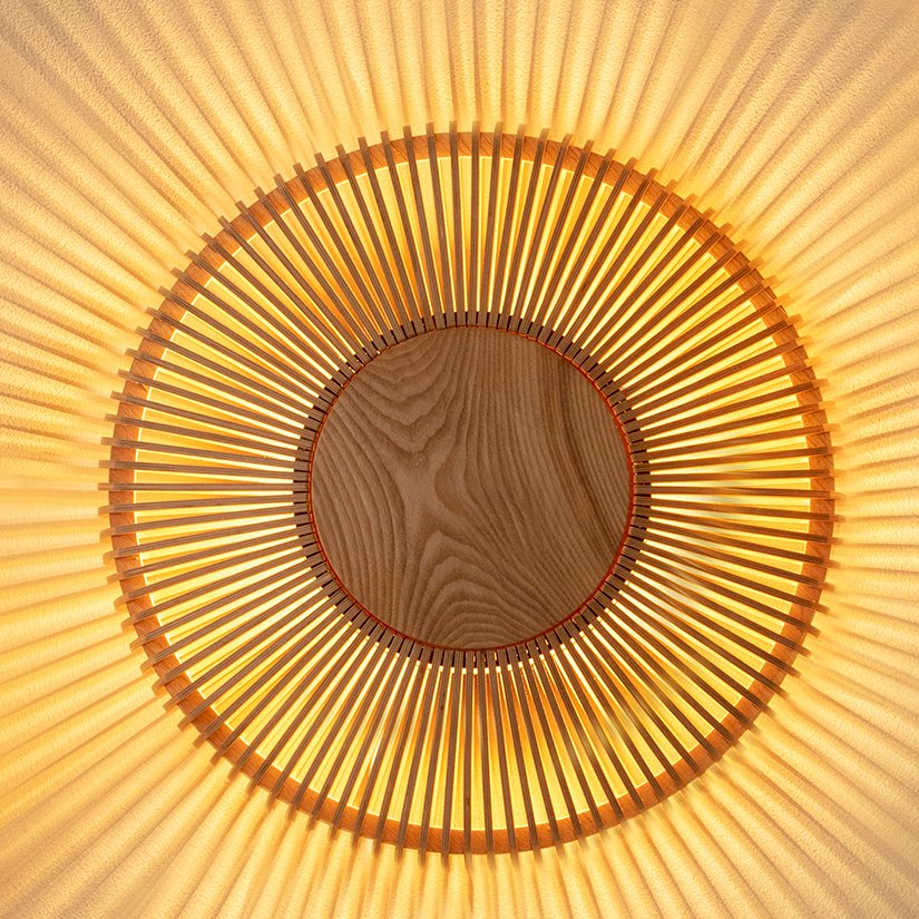 Umage Clava Up Wood Large houten wandlamp naturel - Ã 49 cm