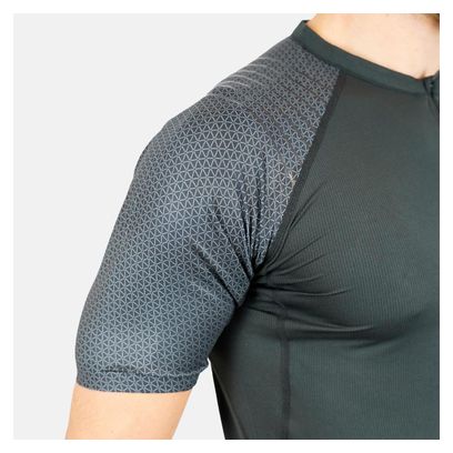 Maillot Manches Courtes Raidlight 1/2 Zip R-Light Gris / Noir