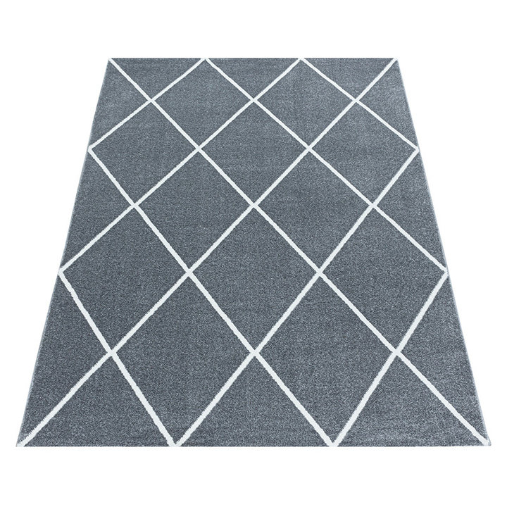 Laagpolig vloerkleed - Smoothly Lines Grijs/Wit