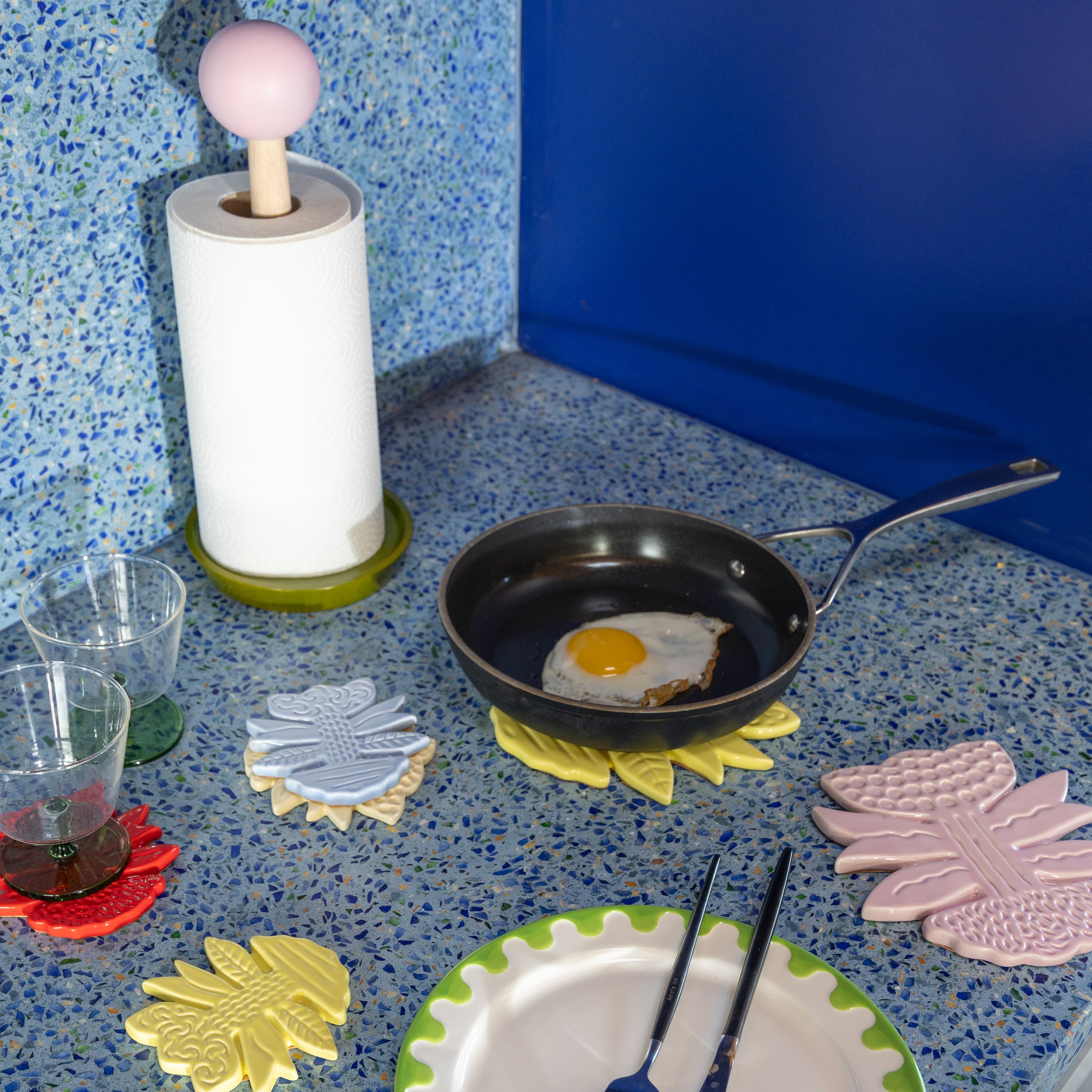 &k amsterdam Blume Onderzetter - Set van 4