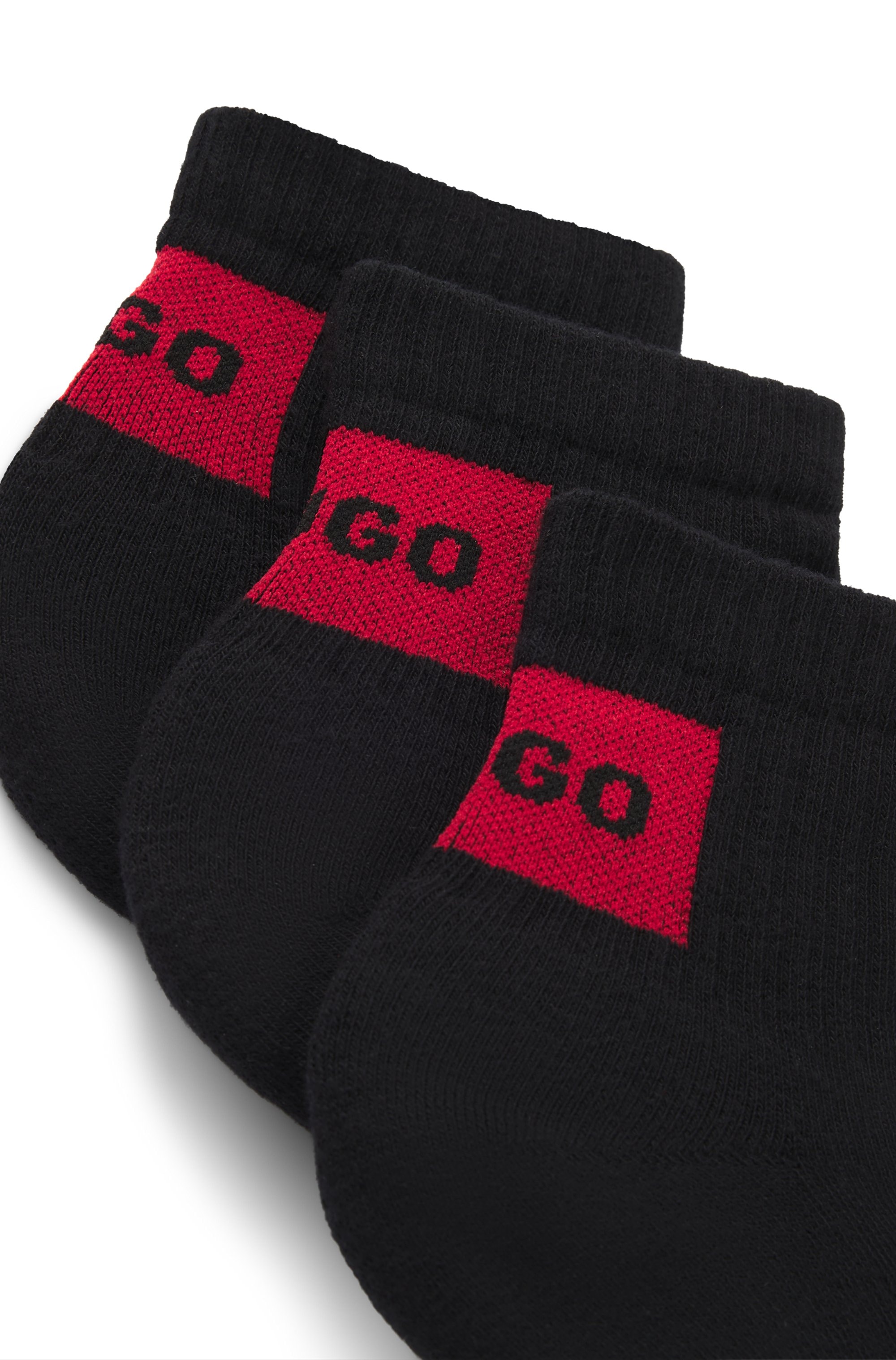 HUGO Underwear Freizeitsocken Packung, 3er, 3 Stk. tlg. mit kontrastfarbenem HUGO Logo