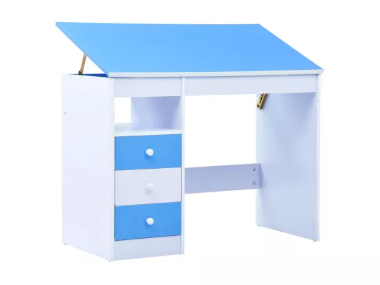 Bureau pour enfants Inclinable Bleu et blanc
