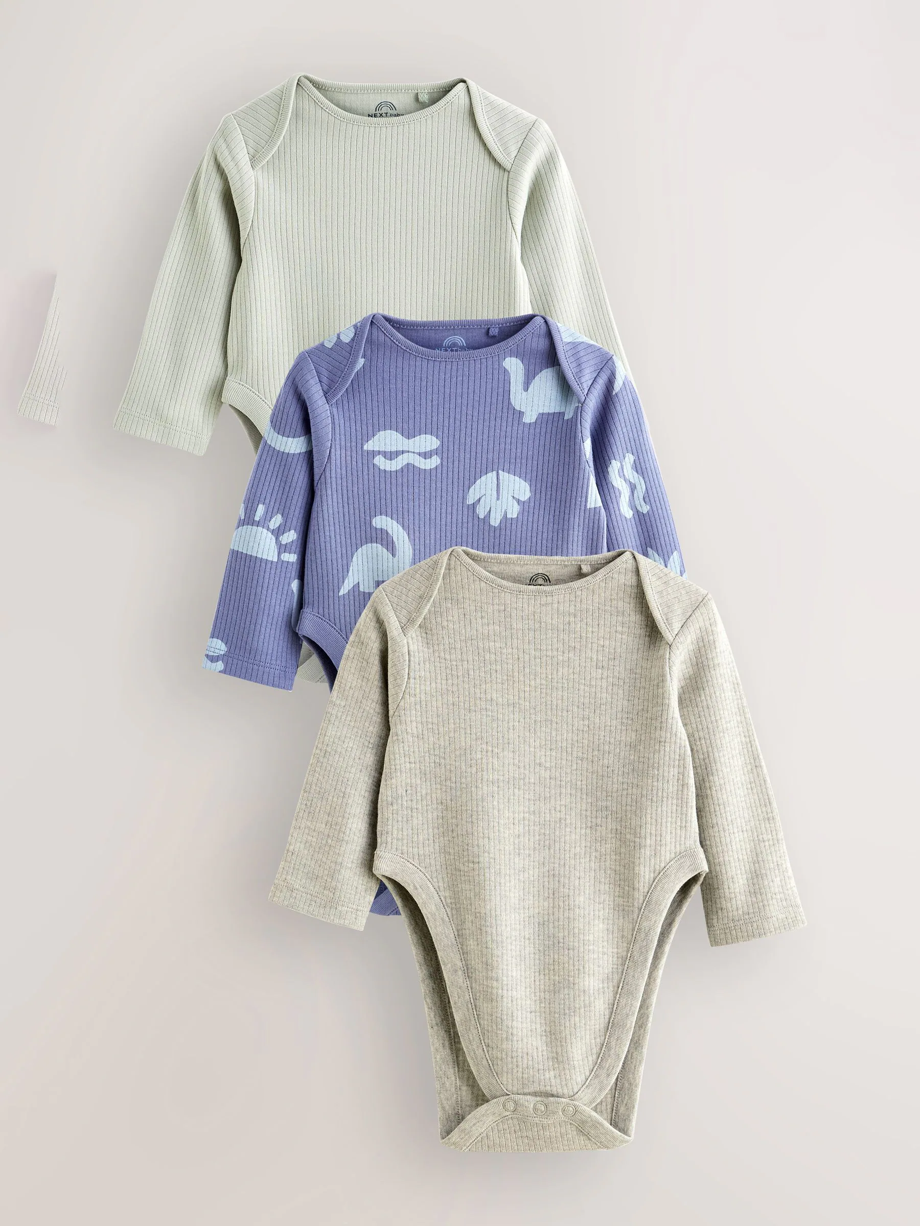Blauw - Baby Hip Dysplasia Long Sleeve Bodysuits 3 Pack