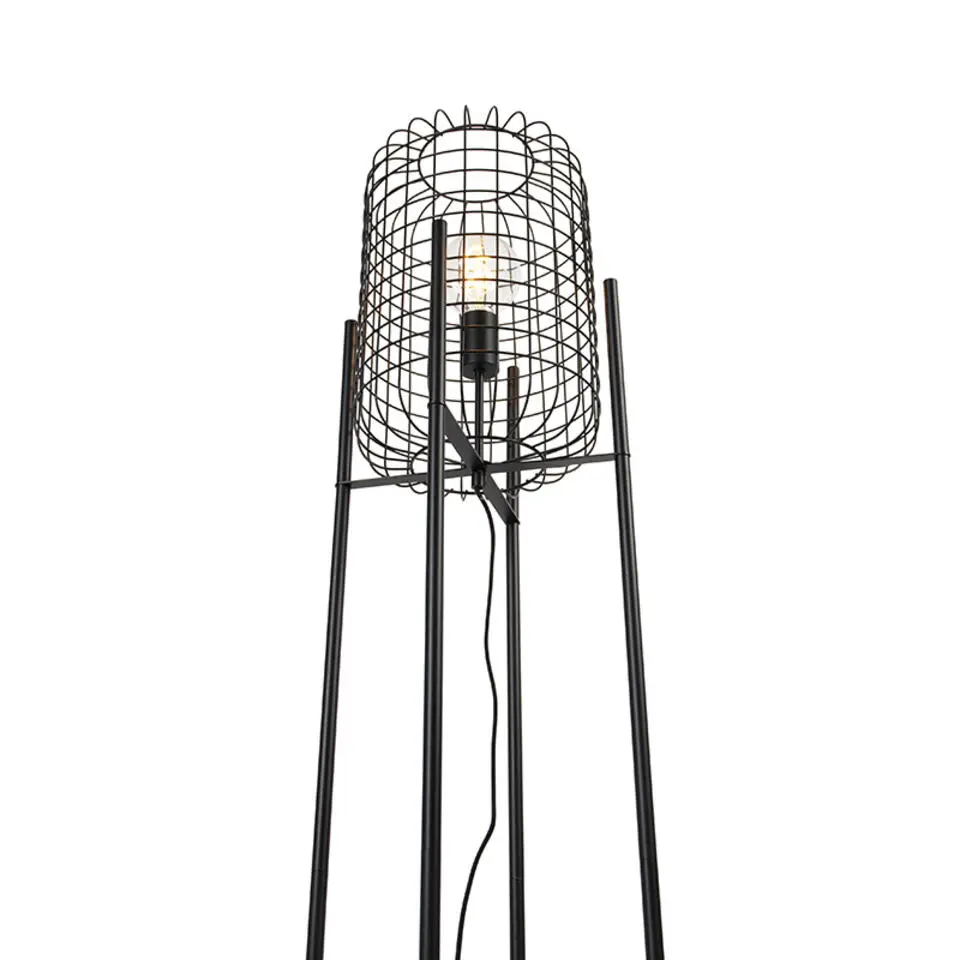 Qazqa vloerlampen bliss_vefa zwart e27