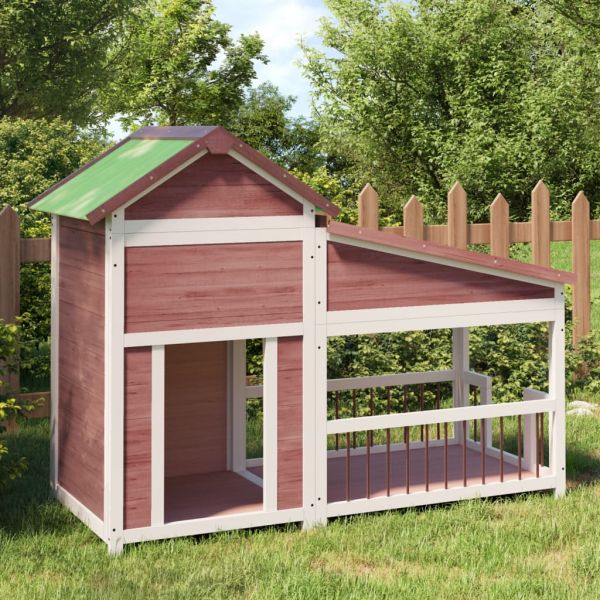 Casota para Cães 143x60,5x109 cm Pinho Maciço Cor Moca - 172263 - 172263