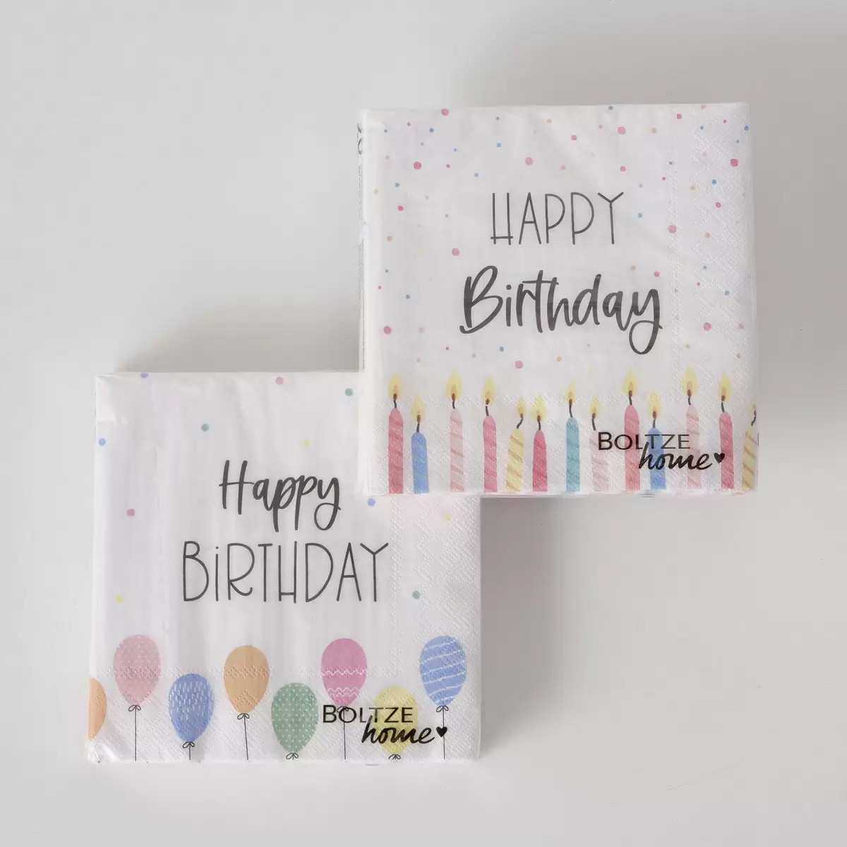 Servietten Happy Birthday bunt,weiss