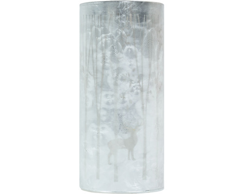 Decoratieve glazen kerstverlichting Lafiora zilver verlicht H 20 cm 10 LED's lichtkleur warm wit