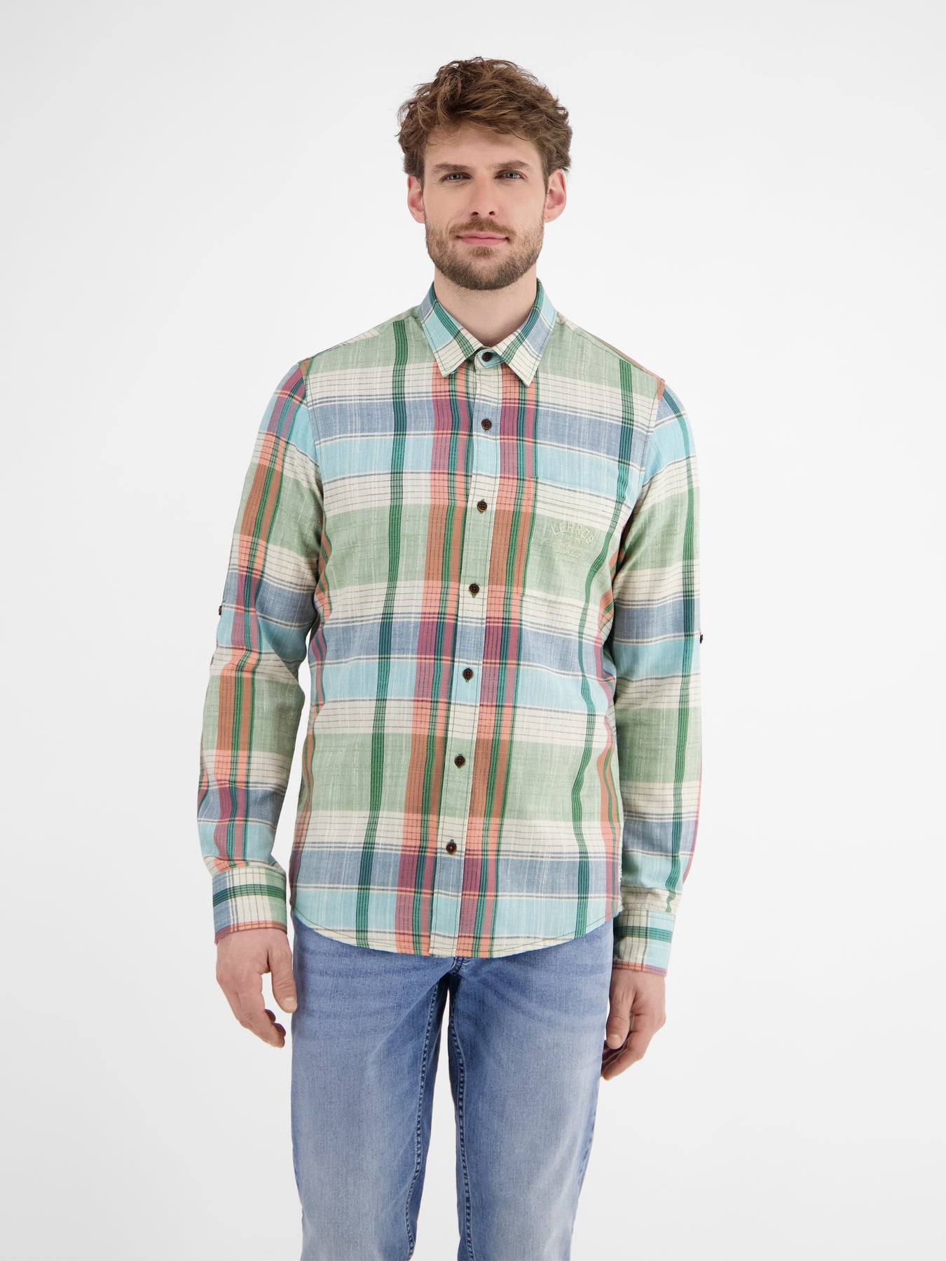 Karohemd für Herren mit verdecktem Button-down-Kragen