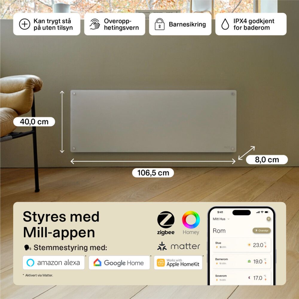 MILL PANELOVN MILL GLASS SMART WIFI GEN.41300W