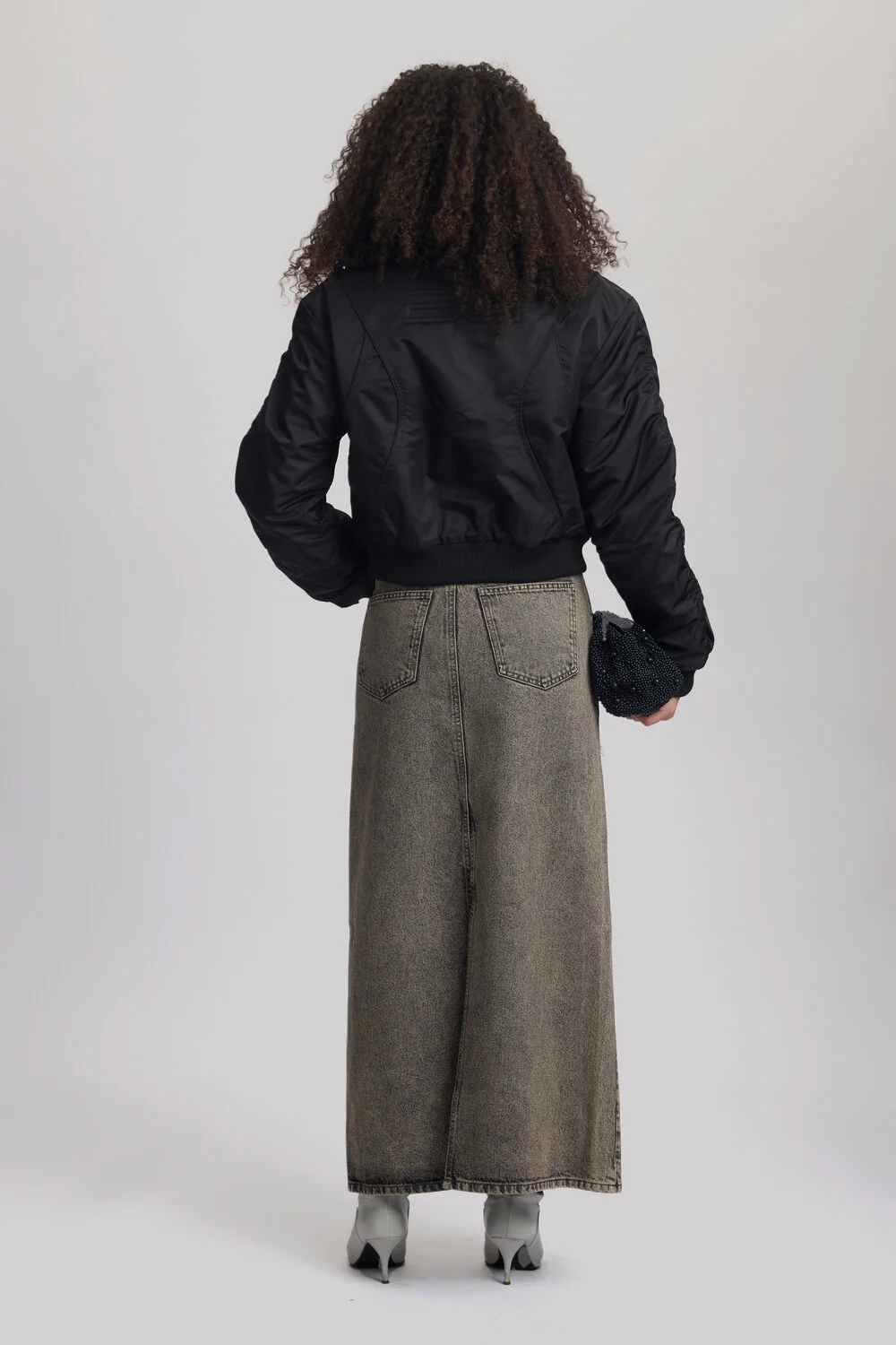 GESTUZ  Philina kort bomber - sort