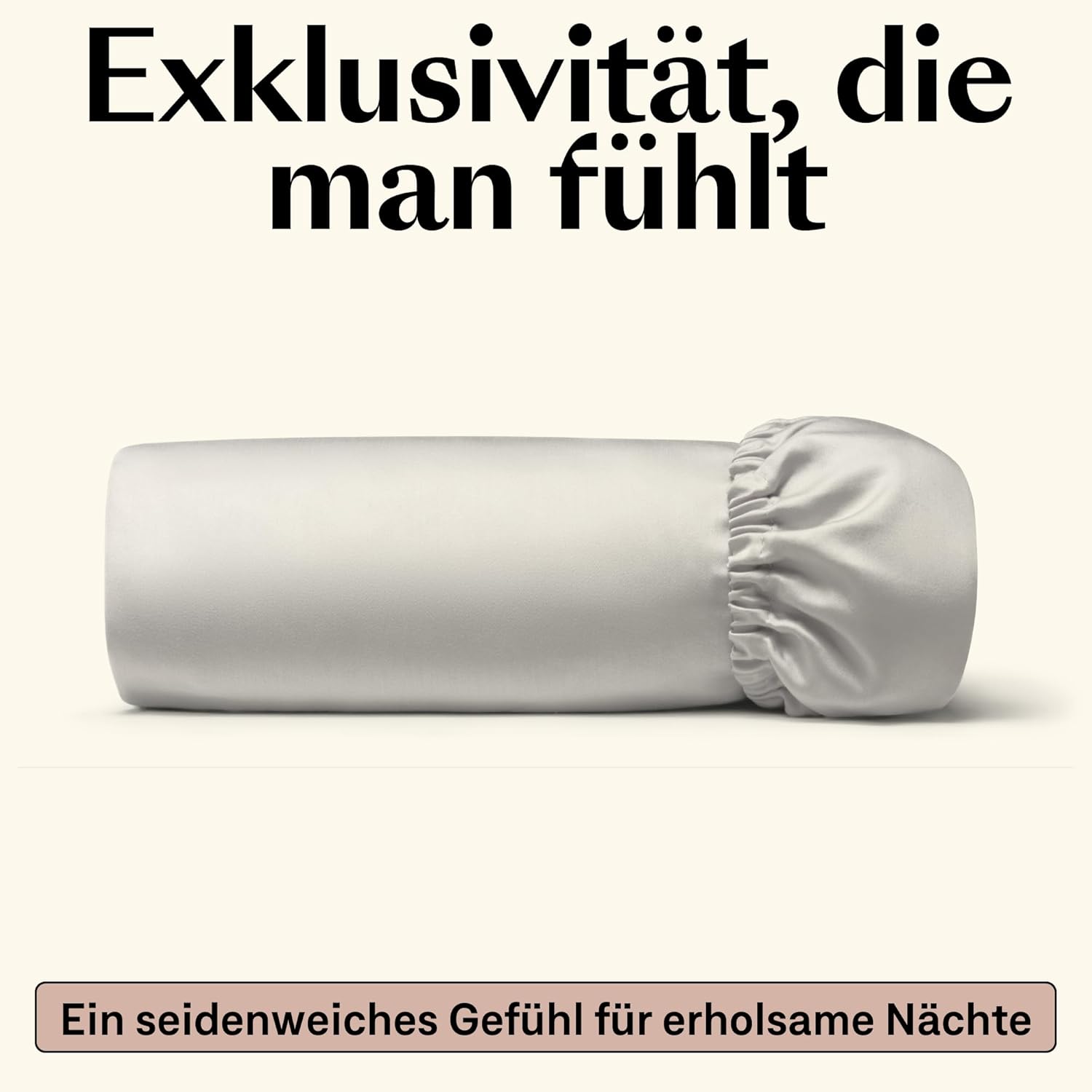 Spannbettlaken 100x200cm Baumwolle Beige/Sand | Hohe Matratze bis 30cm Steghöhe | Ägyptische Baumwolle | Mako Satin