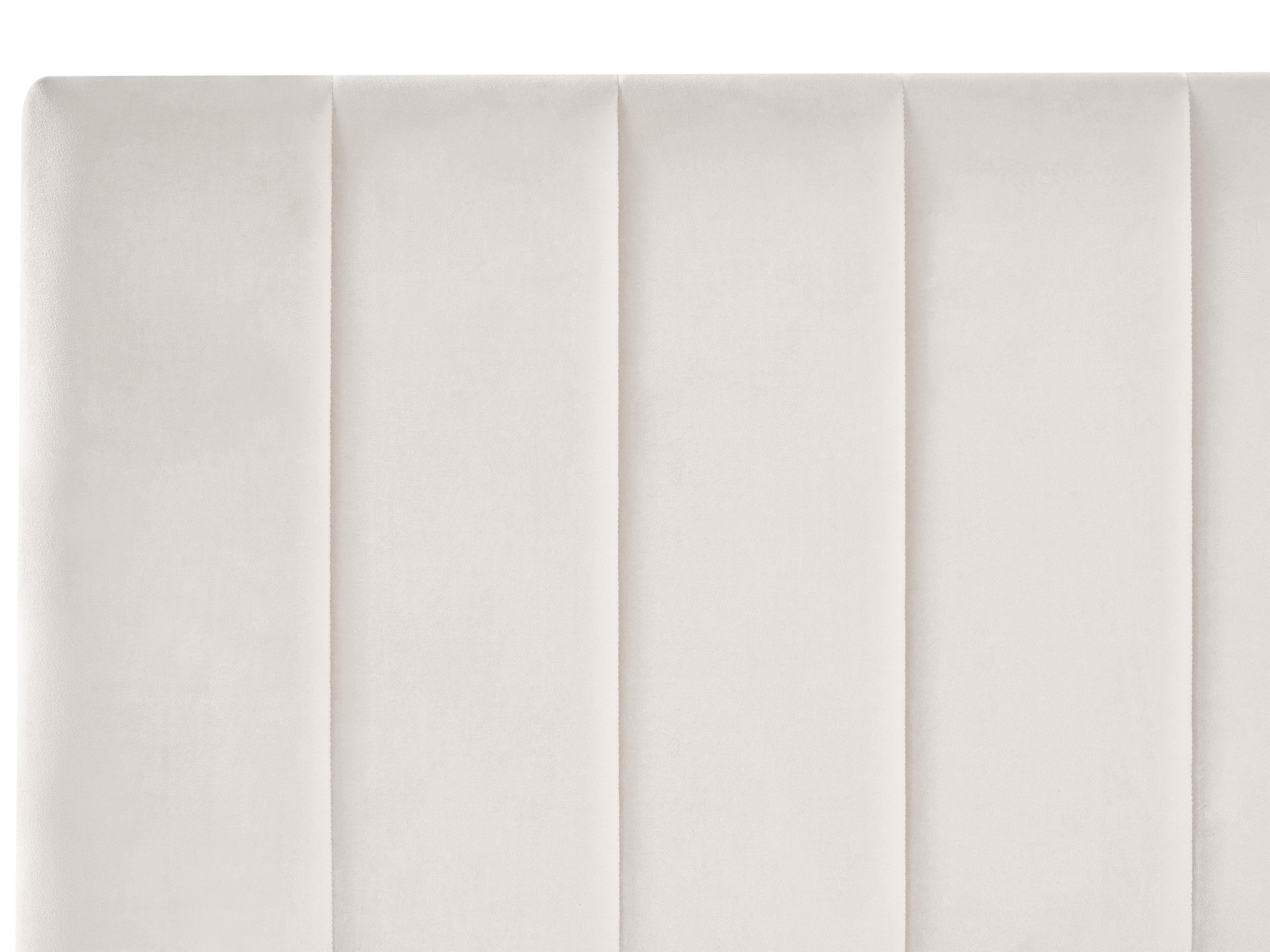 Bed met opbergladen Fluweel LONZAC 180 x 200 cm Gebroken wit