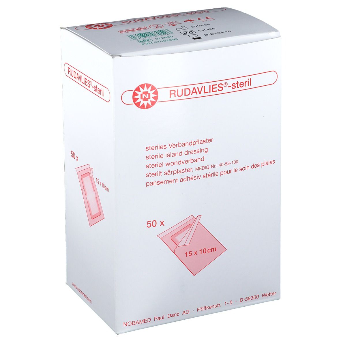Rudavlies® -steril Verbandpflaster 10 x 15 cm