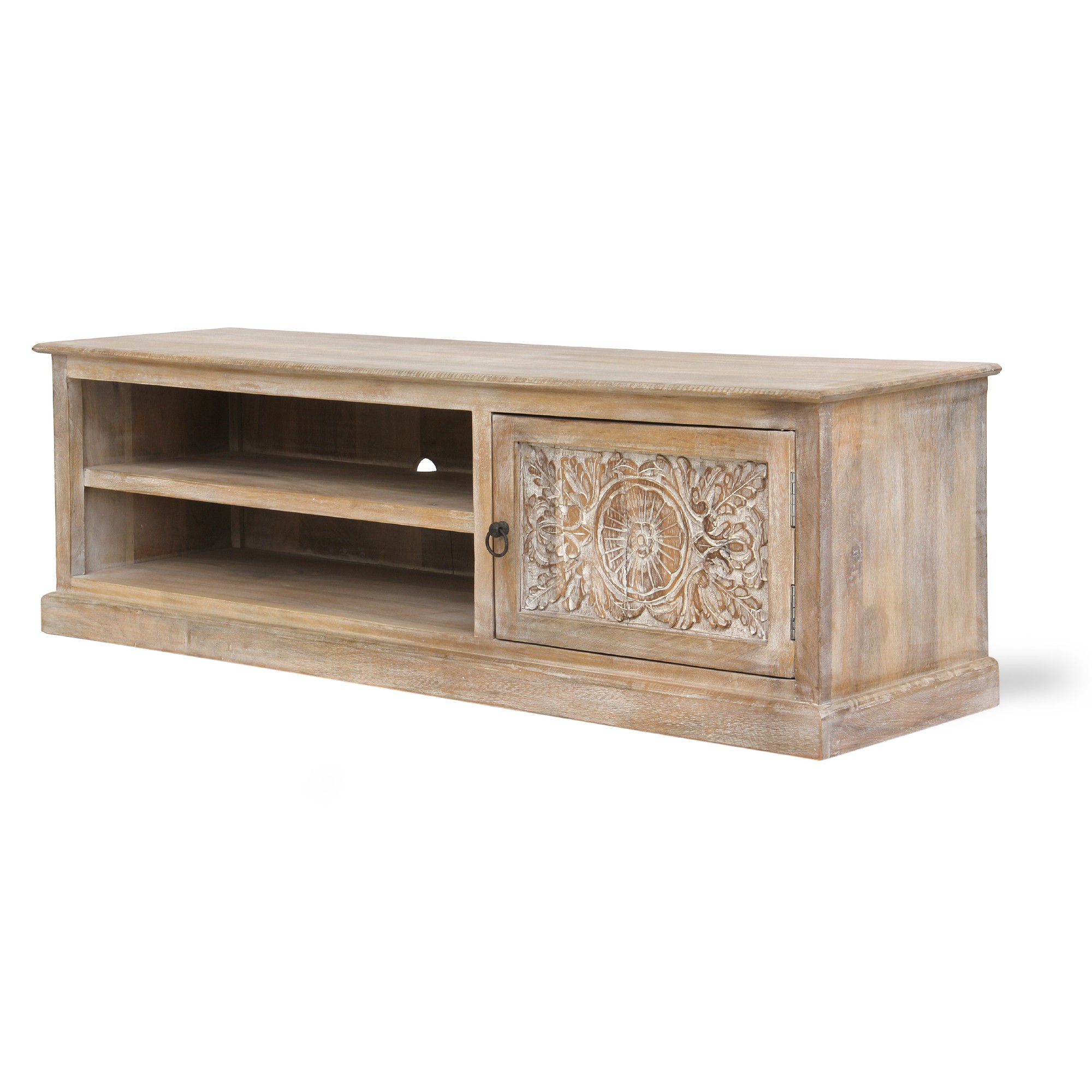 TV-Board 'Germois', natur, weiß gekälkt, B 150 cm, H 45 cm, T 40 cm von fischer's lagerhaus