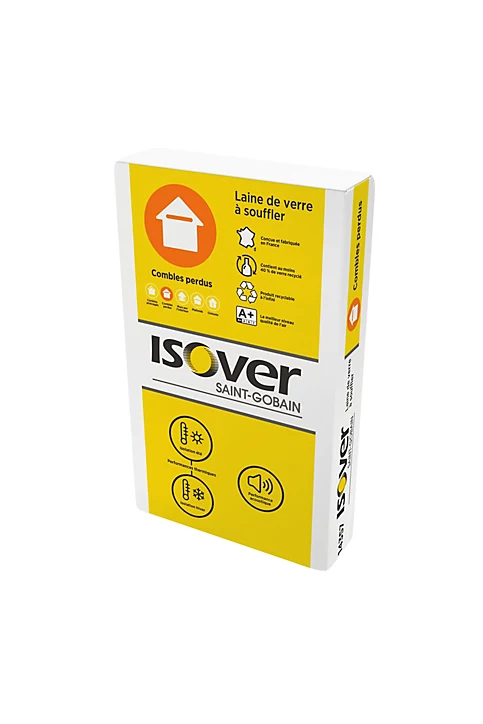 Laine de verre à souffler Isover Techwool 17,3kg R. 7 m²K/W (vendu au sachet)