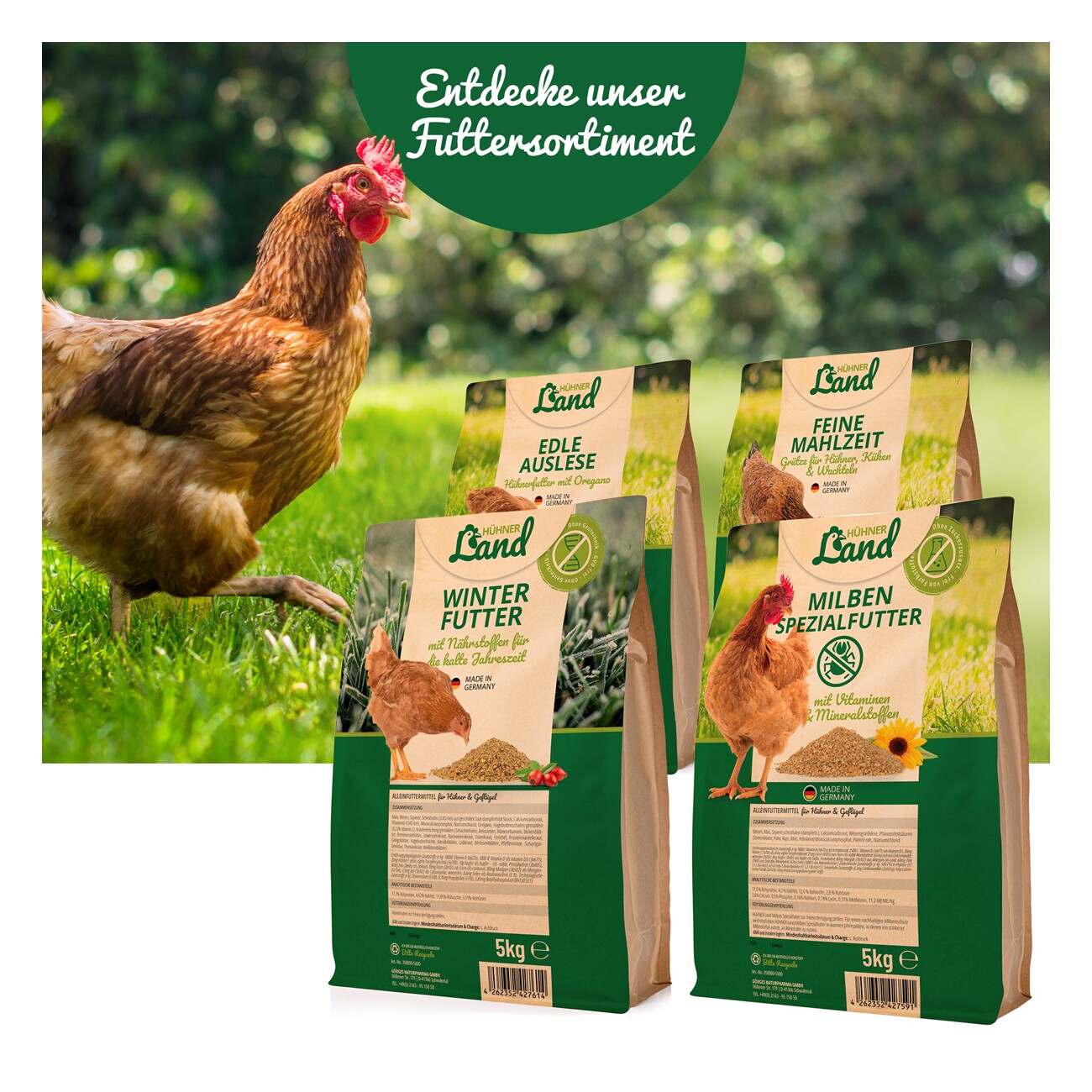 HÜHNER Land Milben Spezialfutter 10kg