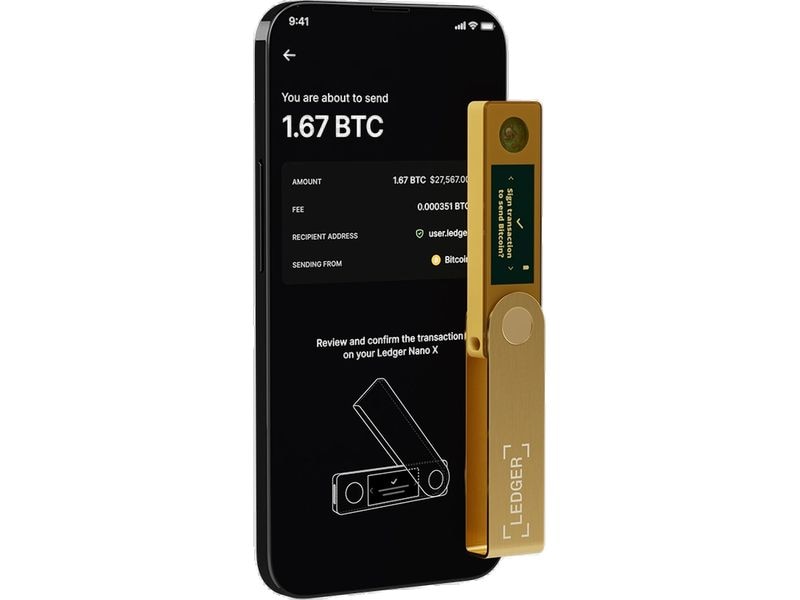 Ledger Nano X Gold Crypto-Hardware-Wallet mit Bluetooth zum Kaufen, Verwalten und Vermehren digitaler Vermögenswerte