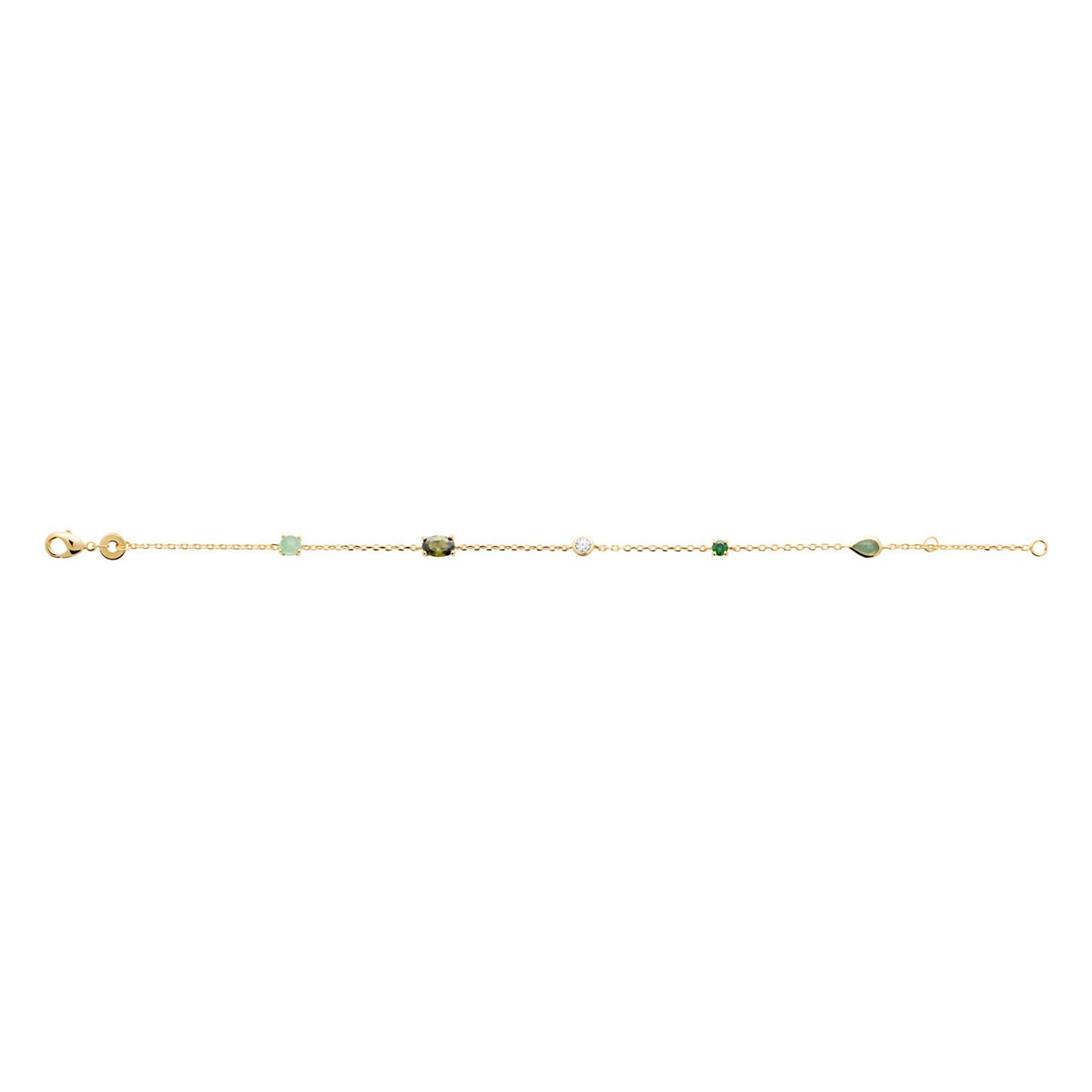 Bracelet Brillaxis plaqué or OZ vert