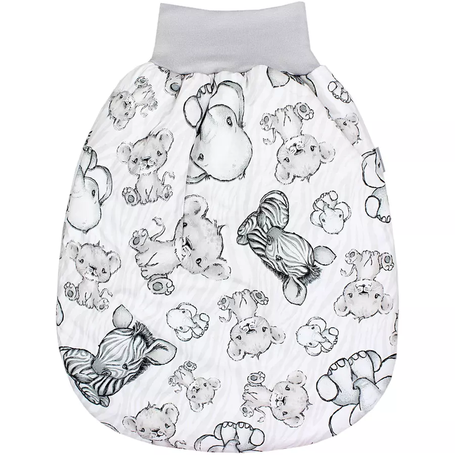 TupTam Baby Strampelsack mit Bund für Mädchen  und Jungen grauschwarz