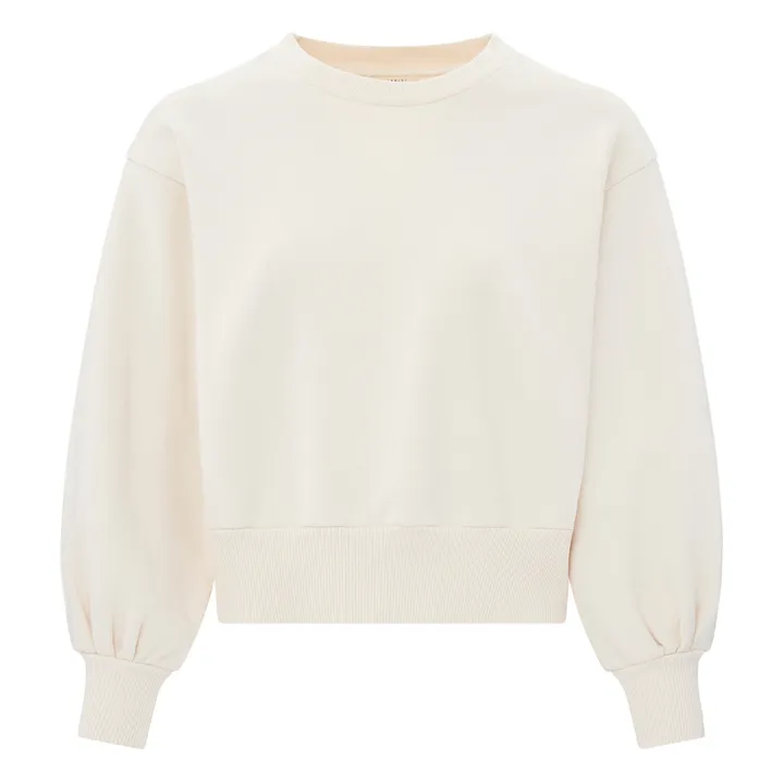 SMALLABLE BASICS Sweat Boxy Femme Molleton Bio | Blanc cassé