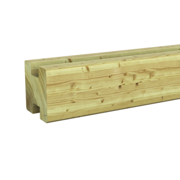 Sleufpaal tussen grenen hout geschaafd 8,8 x 8,8 x 270 cm