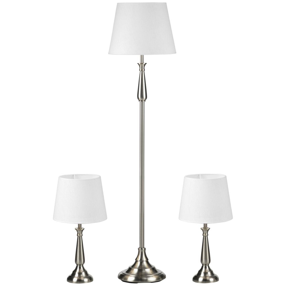 HOMCOM set van 3 lampen, 35,5L x 35,5B x 146H cm, ijzer, crème