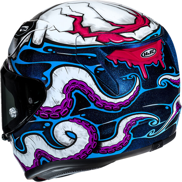 HJC - Casque RPHA 12 Kraken MC28 / Blanc / Bleu / Violet / Pailleté