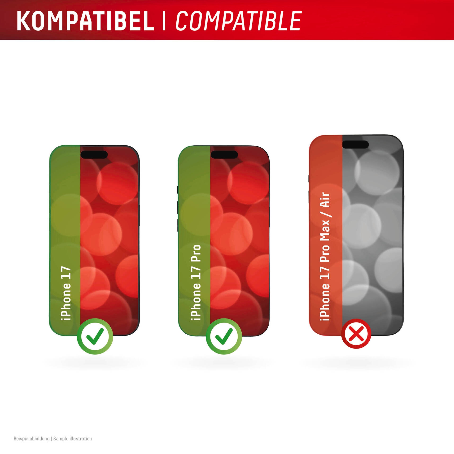 Displex Displayschutzglas »Real Glass Screen Protector« für Apple iPhone 17;Apple iPhone 17 Pro Displayschutzfolie, Schutzfolie, Bildschirmschutz, kratz- & stossfest