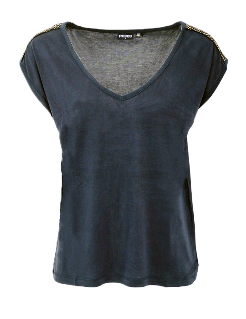 PIECES TOP EPAULETTES HAMALA BLACK