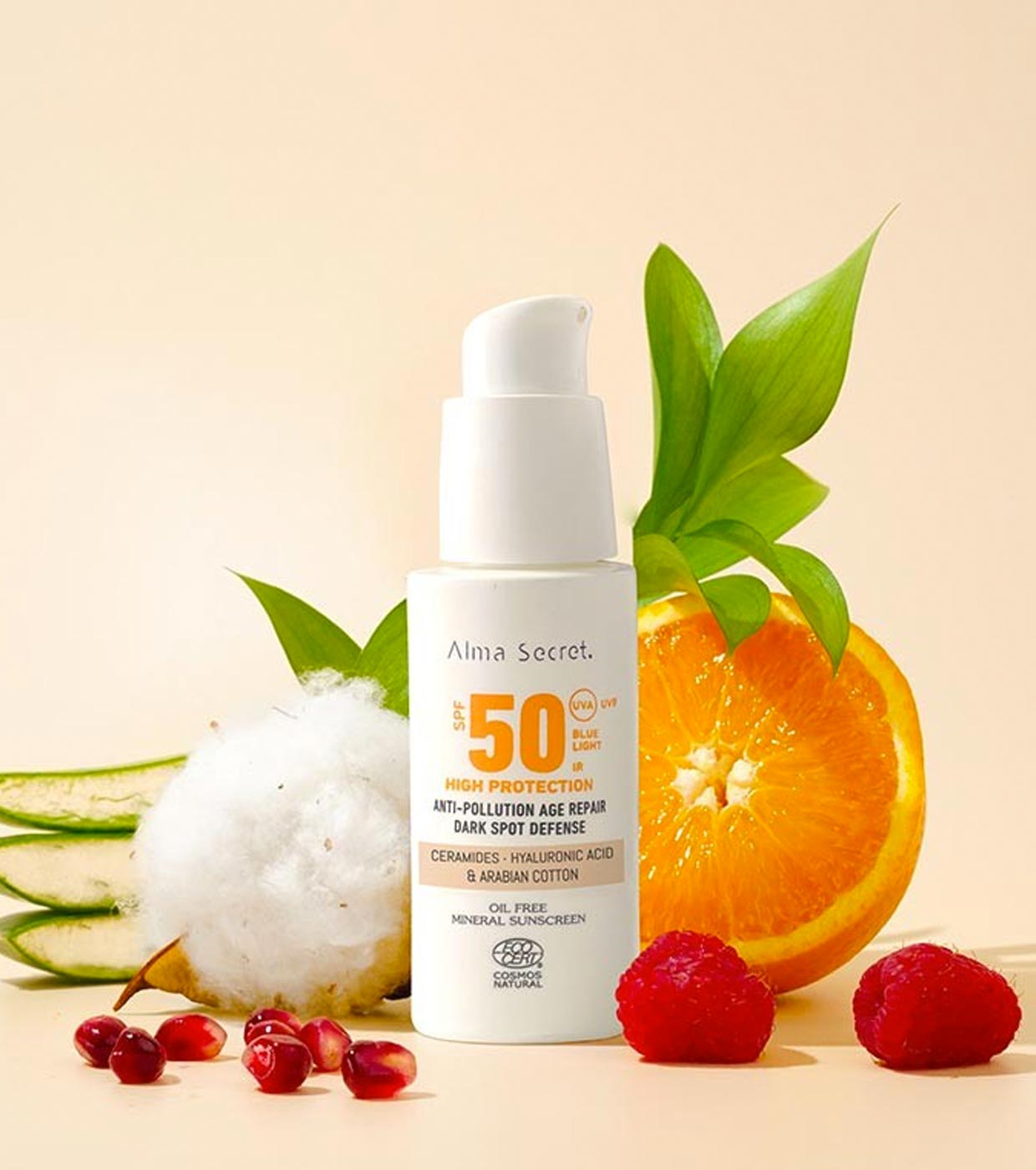 Alma Secret - Protetor solar facial FPS50 com cor - Areia