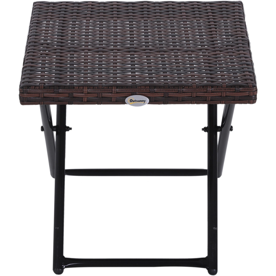 Outsunny Polyrattan Gartentisch klappbar braun