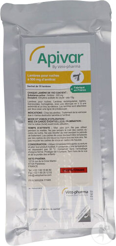 Veto-Phar Apivar Lanières Antiparasitaires Externes 10 Pièces