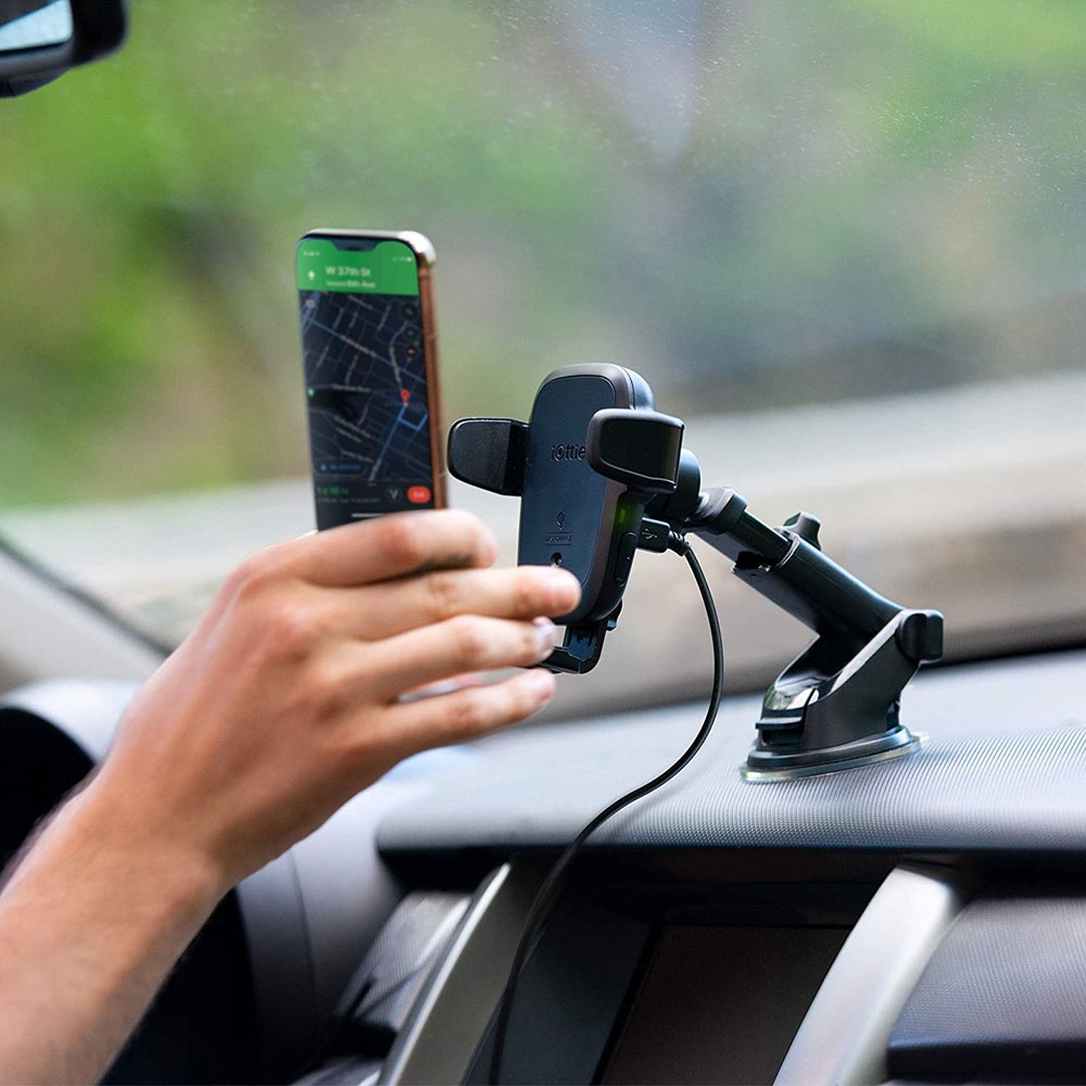 AutoSense (10W) Qi Wireless Charging Universal Auto KFZ Halterung mit Teleskoparm (HLCRIO161) - Schwarz