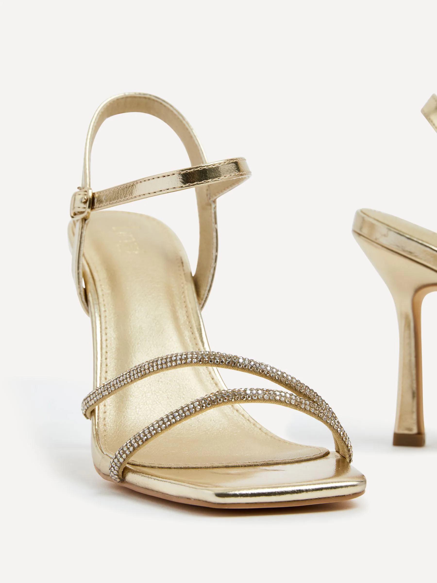 Goud - Linzi Mesmerize Diamanté Embellished Strappy Heel