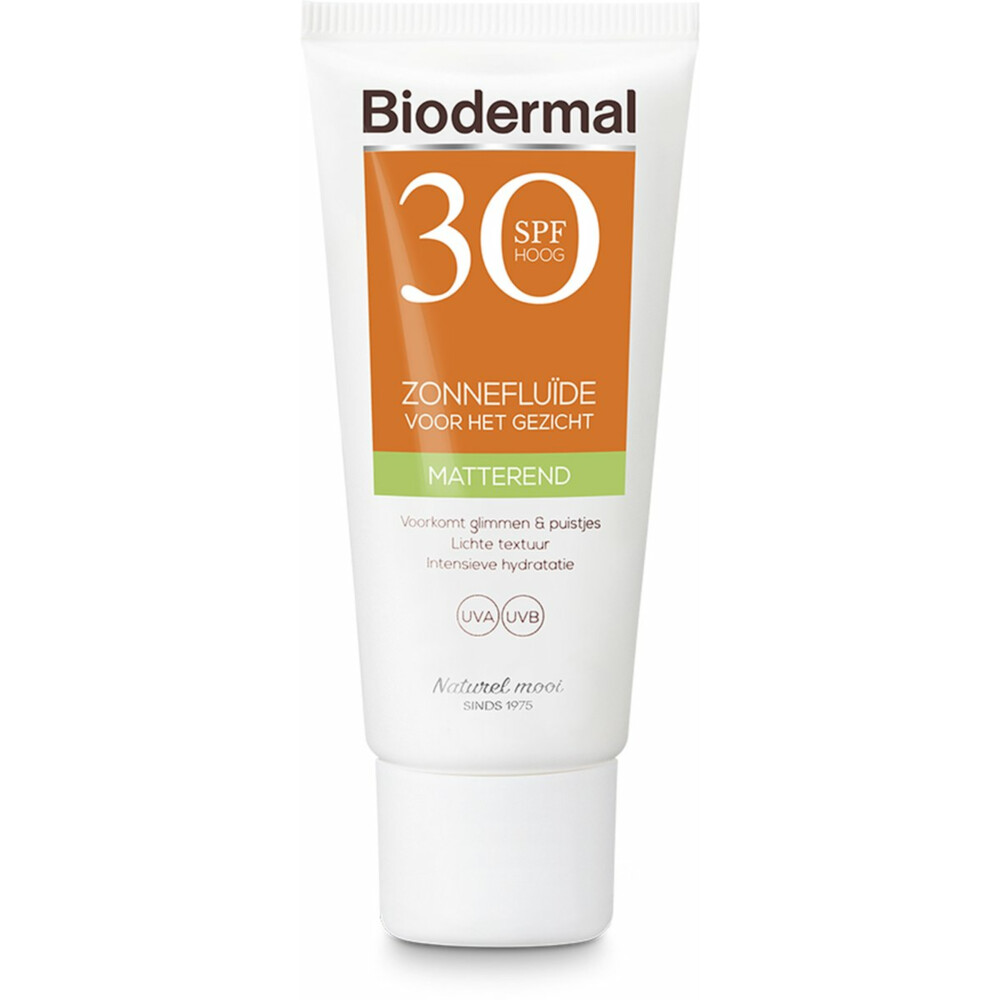 2x Biodermal Zonnefluïde Gezicht Matterend SPF 3040 ml