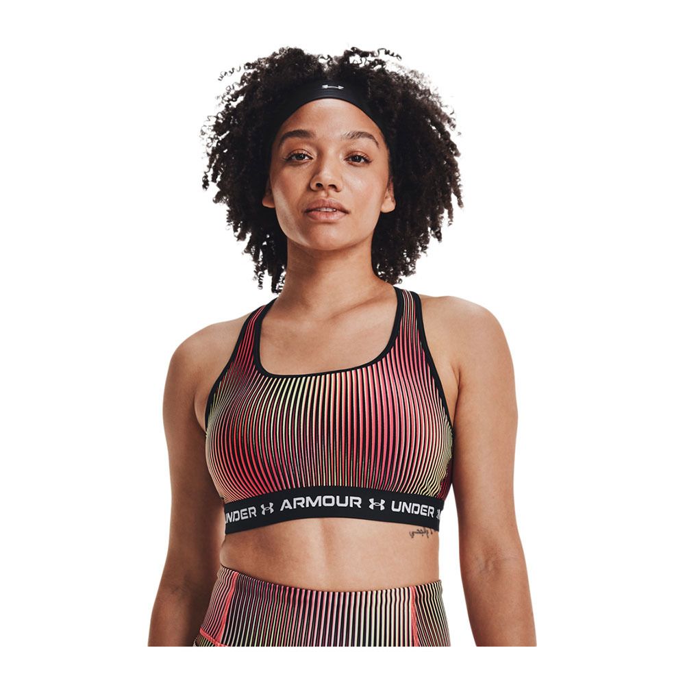 Under Armour CROSSBACK MID PRINT - Brassière Femme noir